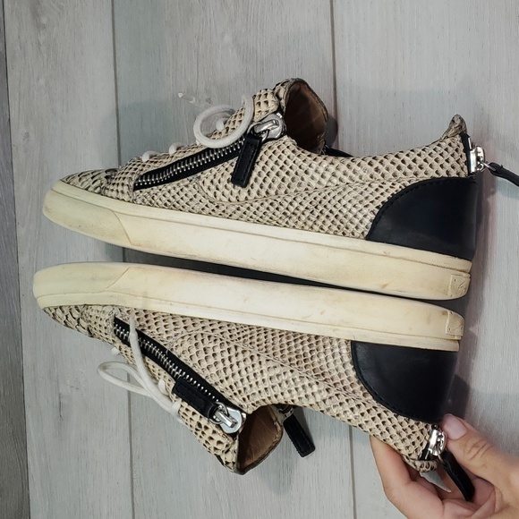Giuseppe zanotti Mens Snakeskin Zipper Leather sneakers size 40 /6 - Picture 8 of 16